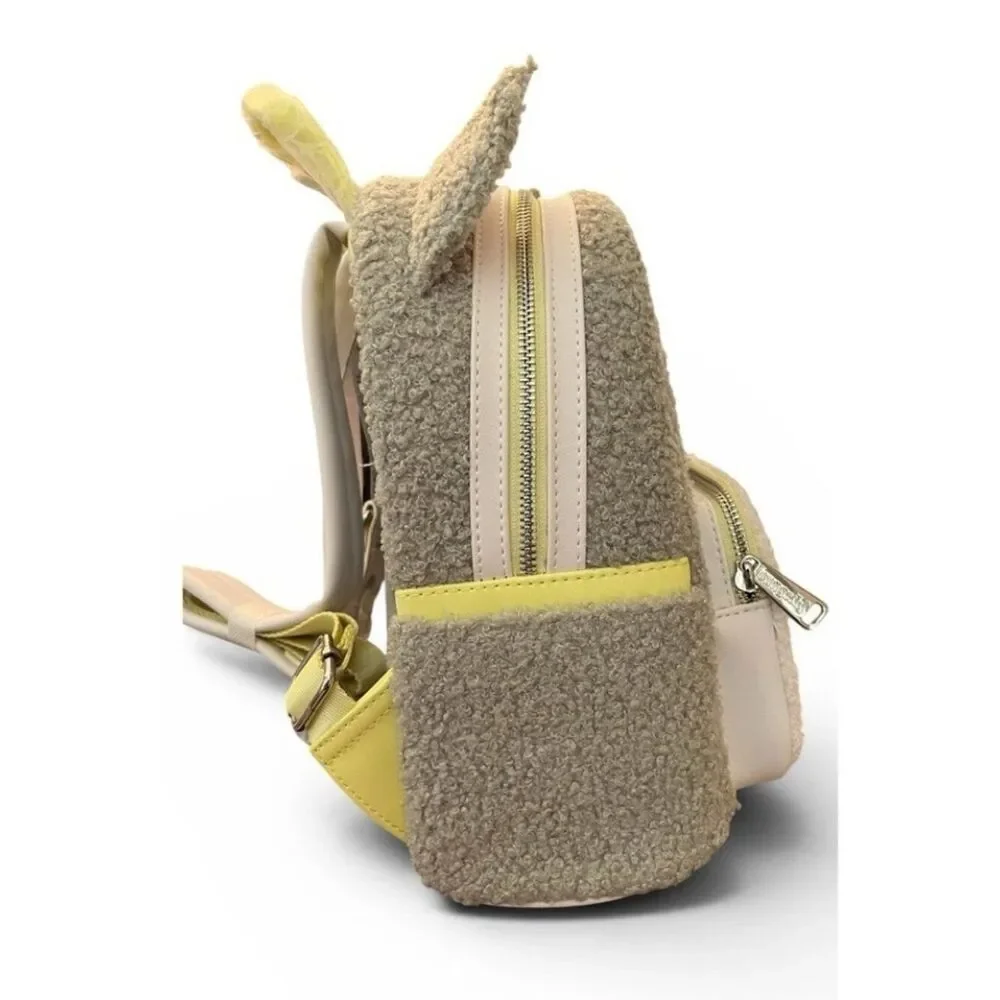 Loungefly Disney Figaro Cat Mini Backpack Pinocchio Fuzzy Sherpa Gray Kitten NWT
